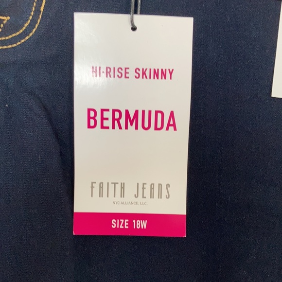 Faith Jeans high rise skinny Bermuda jean short 18W - Picture 4 of 17